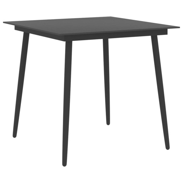 Stół ogrodowy Czarny 80 x 80 x 74 cm Stal vidaXL 371666