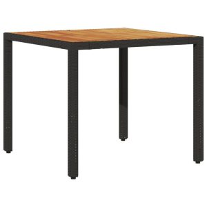 Stół ogrodowy Czarny 90 x 90 x 75 cm Technorattan vidaXL 501755 Stół ogrodowy Czarny 90 x 90 x 75 cm Technorattan vidaXL 501755