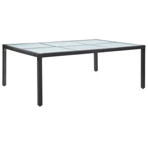 Stół ogrodowy Czarny Technorattan vidaXL 406516 Stół ogrodowy Czarny Technorattan vidaXL 406516