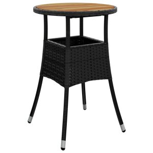 Stół ogrodowy Czarny Technorattan vidaXL 406524 Stół ogrodowy Czarny Technorattan vidaXL 406524