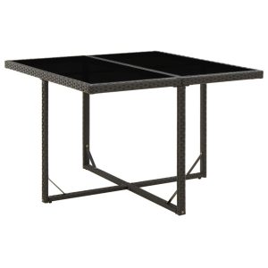 Stół ogrodowy Czarny Technorattan vidaXL 259563 Stół ogrodowy Czarny Technorattan vidaXL 259563