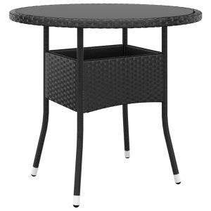 Stół ogrodowy Czarny Technorattan vidaXL 406548 Stół ogrodowy Czarny Technorattan vidaXL 406548