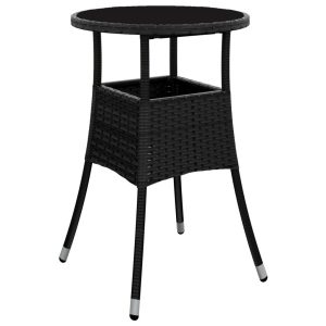 Stół ogrodowy Czarny Technorattan vidaXL 406570 Stół ogrodowy Czarny Technorattan vidaXL 406570