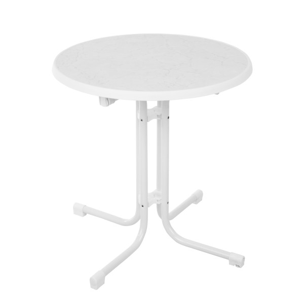 Stół ogrodowy Dine & Relax 70 cm marble / biały PATIO 171599