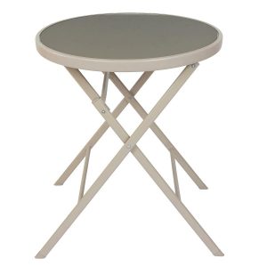 STÓŁ OGRODOWY Elba beżowy SKŁADANY okrągły 60cm 238864 STÓŁ OGRODOWY Elba beżowy SKŁADANY okrągły 60cm 238864