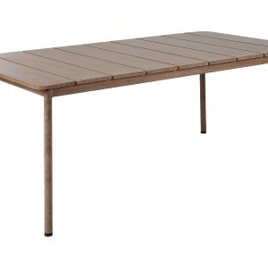 Stół ogrodowy FLAVIA 185 cm 96 cm Metal Brązowy 356874 Stół ogrodowy FLAVIA 185 cm 96 cm Metal Brązowy 356874