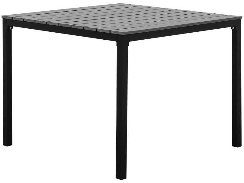 Stół ogrodowy kwadratowy 95 cm szary z czarnymi nogami 65984