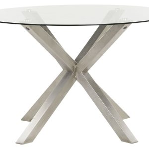 Stół ogrodowy okrągły 120 cm stal nierdzewna srebrny 518257 Stół ogrodowy okrągły 120 cm stal nierdzewna srebrny 518257
