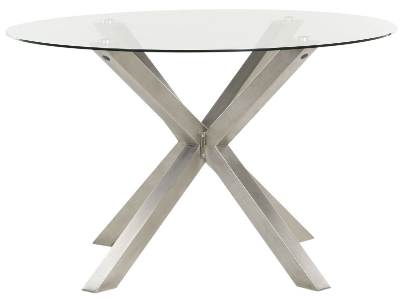 Stół ogrodowy okrągły 120 cm stal nierdzewna srebrny 518257