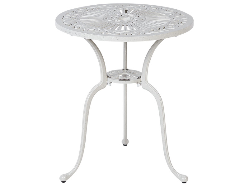 Stół ogrodowy okrągły 61 cm złamana biel 452753