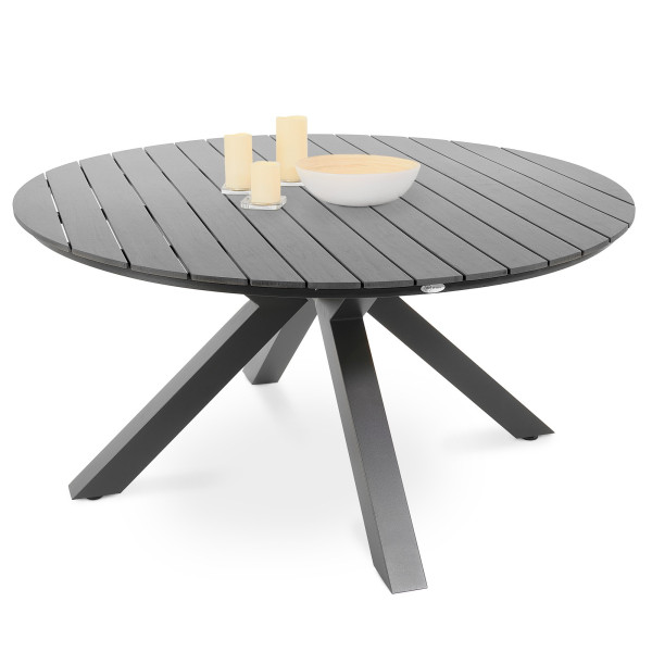 Stół ogrodowy okrągły aluminiowy Ravello 150 cm czarny 236562