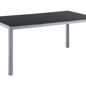 Stół ogrodowy stal szkło 160×90 czarny 115373 Stół ogrodowy stal szkło 160×90 czarny 115373