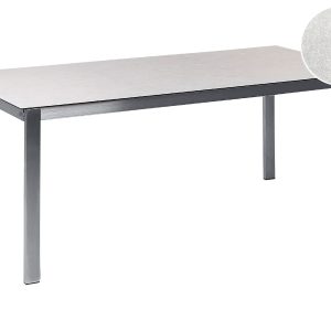 Stół ogrodowy stal szkło 180 x 90 cm biały 171714 Stół ogrodowy stal szkło 180 x 90 cm biały 171714
