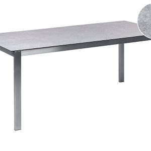 Stół ogrodowy stal szkło 180 x 90 cm szary 171715 Stół ogrodowy stal szkło 180 x 90 cm szary 171715