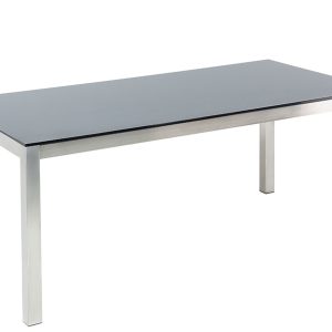 Stół ogrodowy stal szkło 180×90 czarny 66039 Stół ogrodowy stal szkło 180×90 czarny 66039