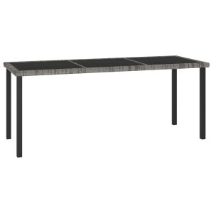 Stół ogrodowy Szary 180 x 70 x 73 cm Technorattan vidaXL 205107 Stół ogrodowy Szary 180 x 70 x 73 cm Technorattan vidaXL 205107