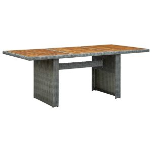 Stół ogrodowy Szary Technorattan vidaXL 1083699 Stół ogrodowy Szary Technorattan vidaXL 1083699
