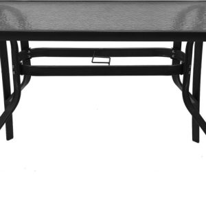 Stół ogrodowy taras metal stabilny 150×80 cm Majorka Trio 8 osobowy czarny 1066955 Stół ogrodowy taras metal stabilny 150×80 cm Majorka Trio 8 osobowy czarny 1066955