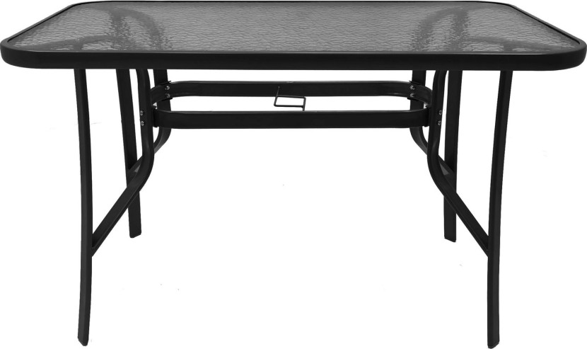 Stół ogrodowy taras metal stabilny 150x80 cm Majorka Trio 8 osobowy czarny 1066955