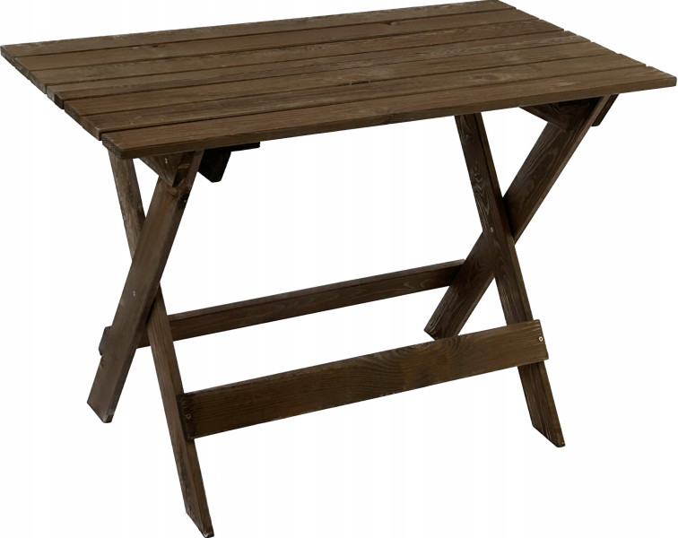 Stół Ogrodowy z Drewna Sosnowego 105x60 cm Kasztan 329325