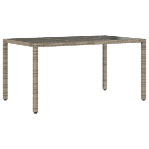 Stół ogrodowy ze szklanym blatem, szary, 150x90x75cm, rattan PE 630605 Stół ogrodowy ze szklanym blatem, szary, 150x90x75cm, rattan PE 630605