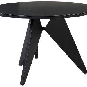 Stół okrągłowy ogrodowy 110 cm czarny 65981