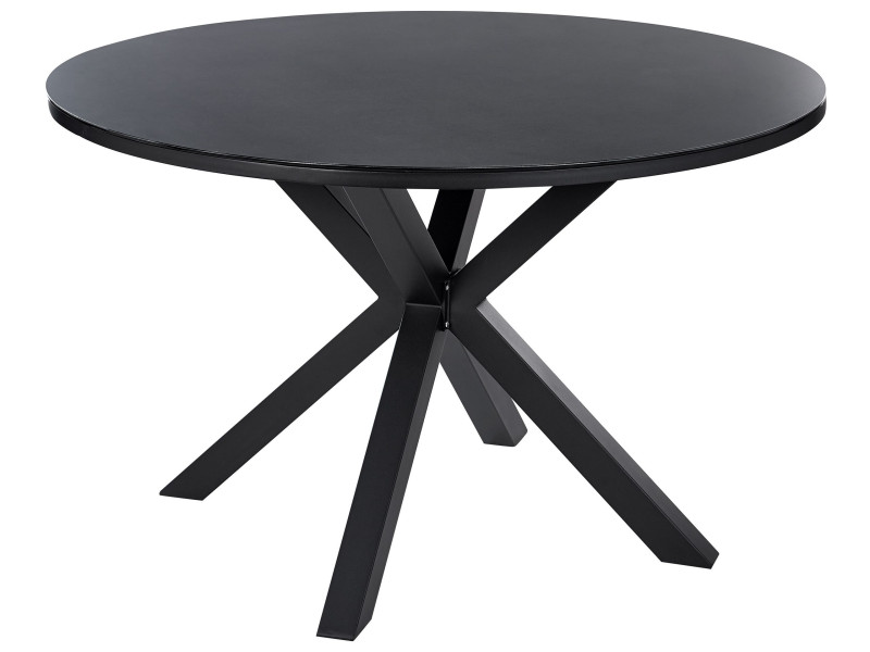 Stół okrągłowy ogrodowy 120 cm czarny 115367