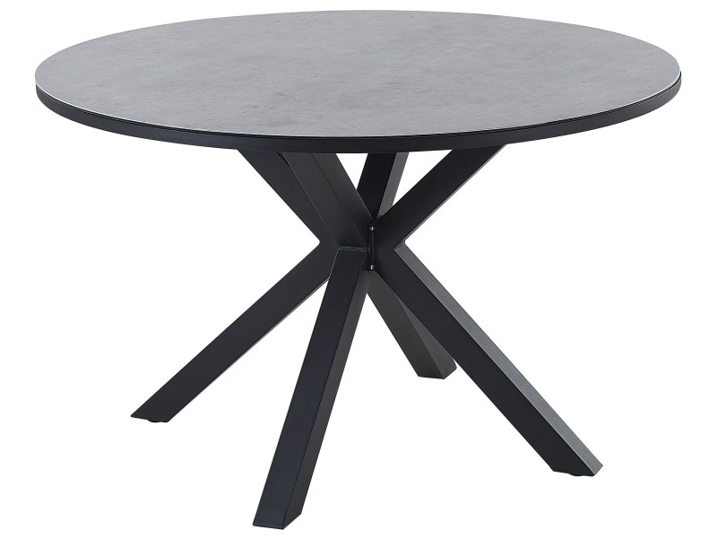 Stół okrągłowy ogrodowy 120 cm szary z czarnym 115375