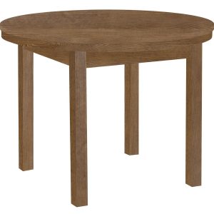 Stół Okrągły 100 – 150 cm rozkładany z drewna litego, brązowy 678418 Stół Okrągły 100 – 150 cm rozkładany z drewna litego, brązowy 678418