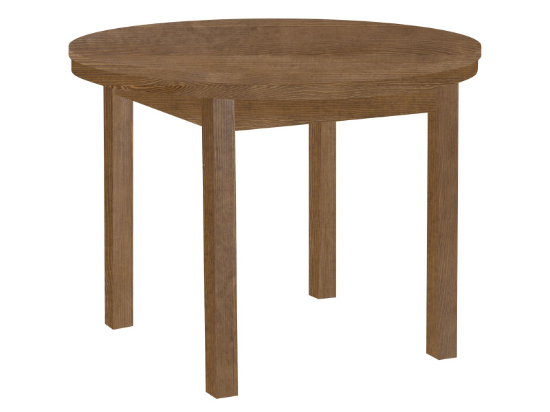 Stół Okrągły 100 - 150 cm rozkładany z drewna litego, brązowy 678418