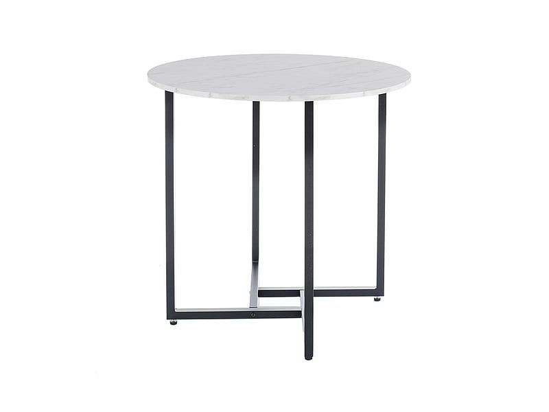 Stół okrągły ALTO II 80x80 biały marmur/czarny 840701