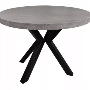Stół okrągły czarny METAL X BETON JASNY Ø90+50+50 522842