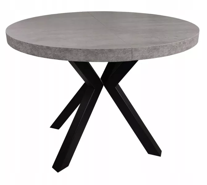 Stół okrągły czarny METAL X BETON JASNY Ø90+50+50 522842