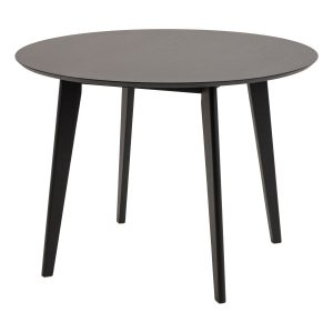 Stół okrągły drewniany 105 cm Lumo, kolor czarny matowy 790670 Stół okrągły drewniany 105 cm Lumo, kolor czarny matowy 790670