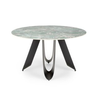 Stół okrągły GIOVANI 135×135 zielony marmur/czarny 841136 Stół okrągły GIOVANI 135×135 zielony marmur/czarny 841136