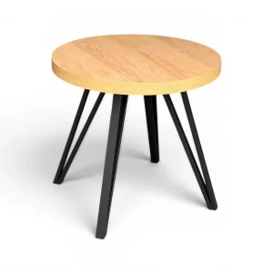 Stół Okrągły Hikora 80/160cm + nogi Industrial Slim czarne 1078927 Stół Okrągły Hikora 80/160cm + nogi Industrial Slim czarne 1078927