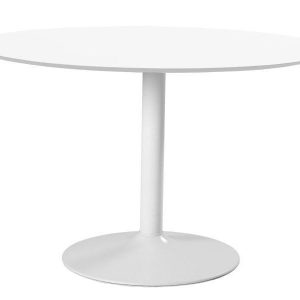 STÓŁ OKRĄGŁY Ibiza biały do jadalni 110 cm MDF I METAL 351327 STÓŁ OKRĄGŁY Ibiza biały do jadalni 110 cm MDF I METAL 351327