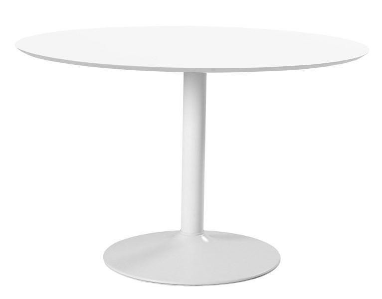 STÓŁ OKRĄGŁY Ibiza biały do jadalni 110 cm MDF I METAL 351327