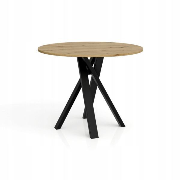 Stół okrągły Ivo 100 cm dąb artisan – nowoczesny do jadalni i salonu 966695