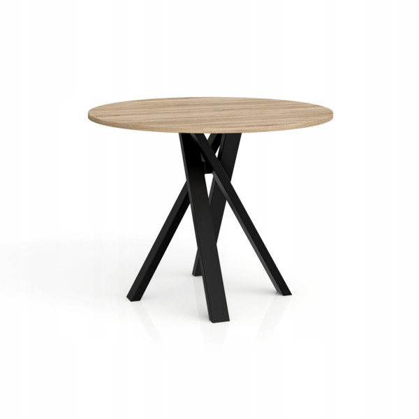 Stół okrągły Ivo 110 cm dąb sonoma – nowoczesny do jadalni i salonu 966717