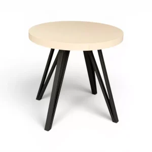 Stół Okrągły Kaszmir 80/160cm + nogi Industrial Slim Czarne 1070531