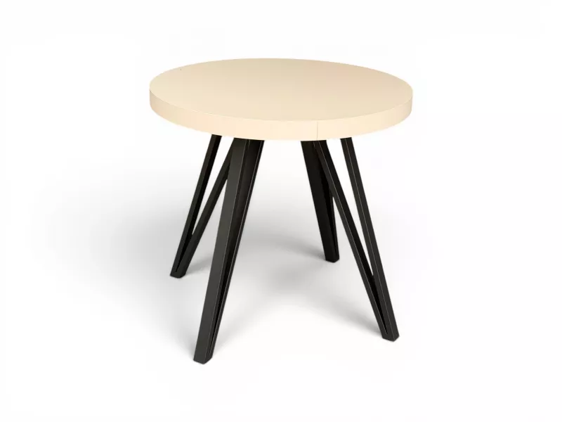 Stół Okrągły Kaszmir 80/160cm + nogi Industrial Slim Czarne 1070531