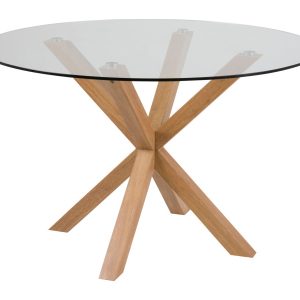 Stół okrągły Legno 119 cm ze szklanym blatem 797657