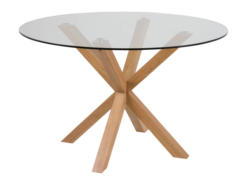 Stół okrągły Legno 119 cm ze szklanym blatem 797657