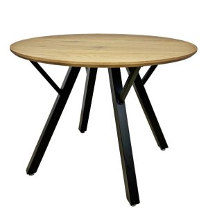 Stół okrągły loftowy 100 cm – blat kolor dąb / nogi czarne K04 692728