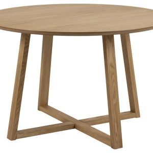 STÓŁ OKRĄGŁY Malika 120 cm DREWNIANY dąb z fornirem 299528