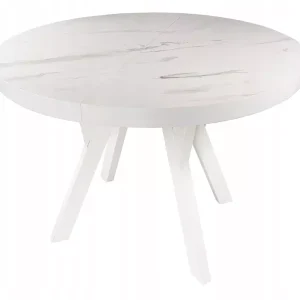 Stół okrągły Marmur Biały rozkładany 100/150 cm 566179