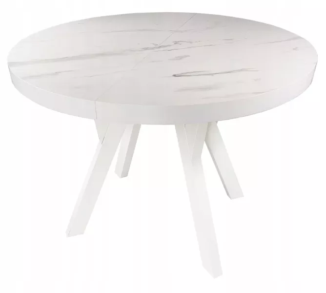Stół okrągły Marmur Biały rozkładany 100/200 cm 566212
