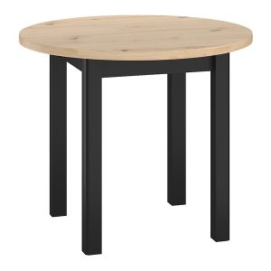 Stół okrągły Ramen 90 cm dąb artisan/czarny 1034418 Stół okrągły Ramen 90 cm dąb artisan/czarny 1034418