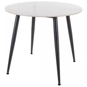 Stół okrągły RION 90 cm biały marmur/ czarny 841004 Stół okrągły RION 90 cm biały marmur/ czarny 841004